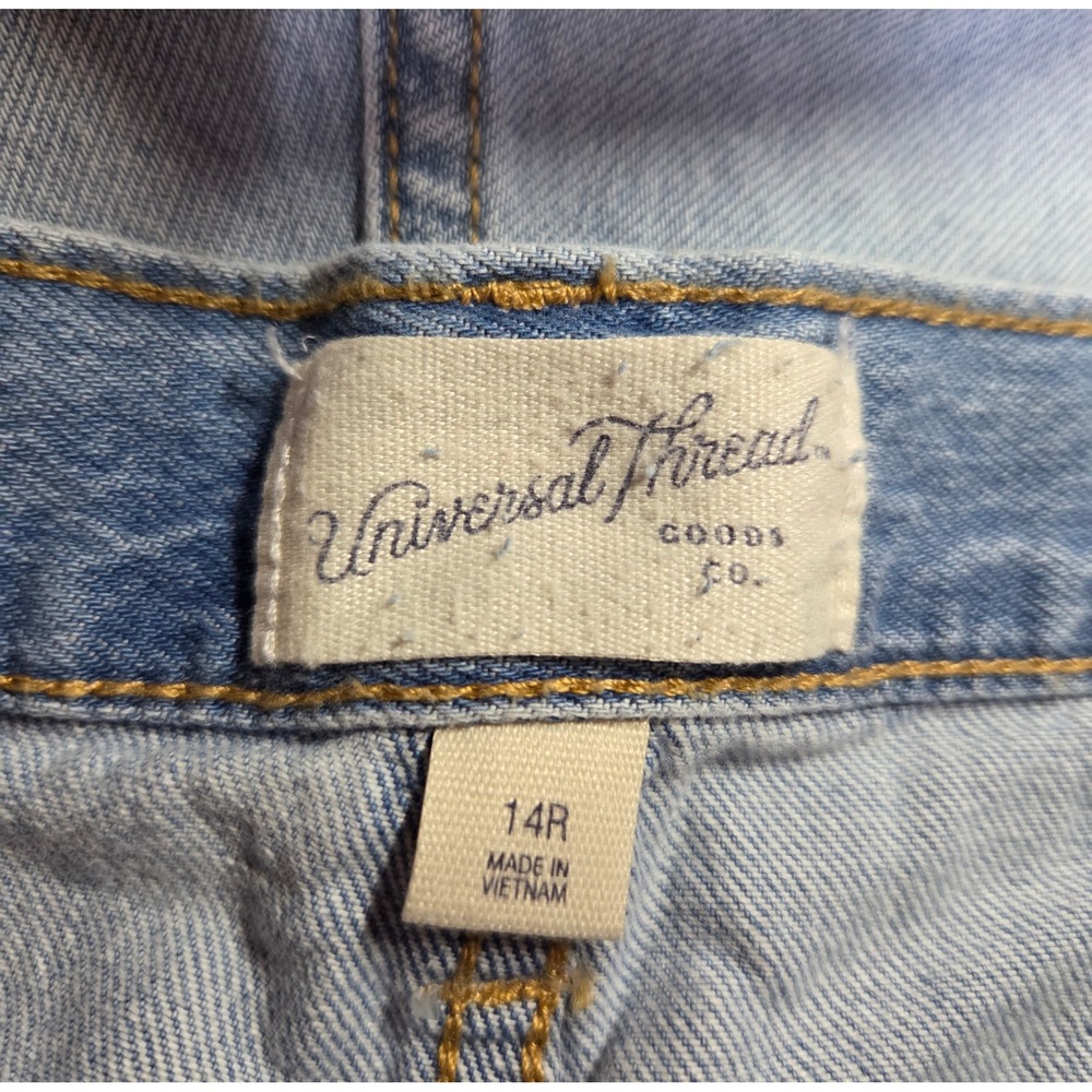 Universal Thread Super Wide Leg Jeans Light Wash Mid Rise Denim Womens‎ 14R New - Picture 6 of 8